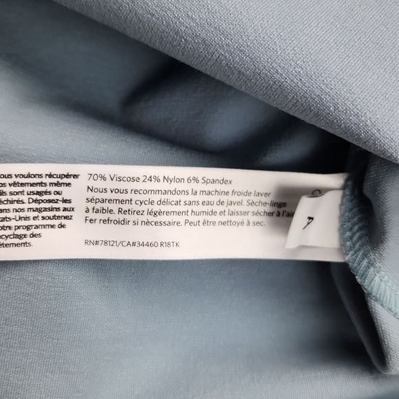 Eileen fisher boat neck 3/4 sleeve knee length dress light baby blue Medium - Picture 5 of 8